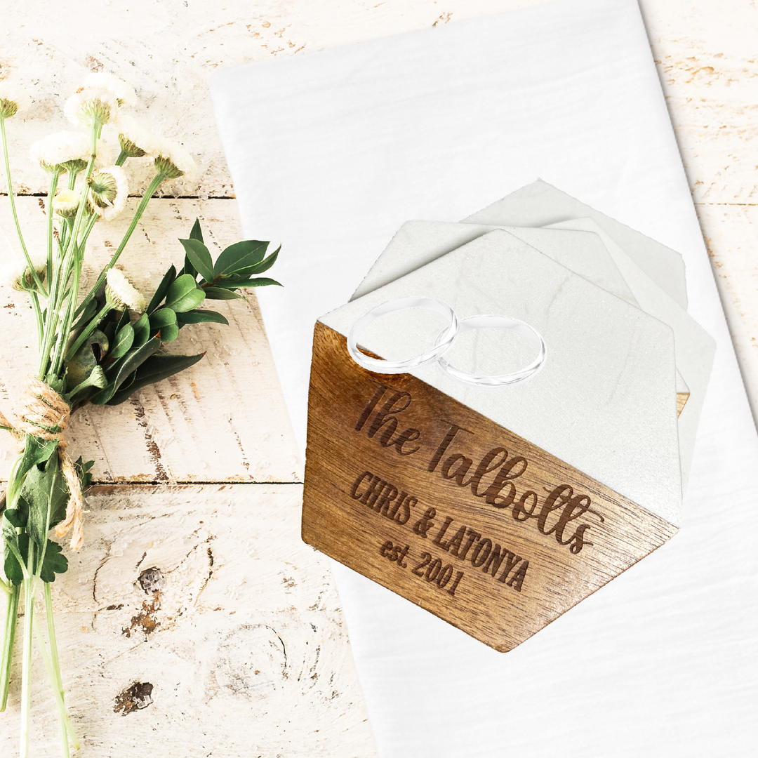 Laser Engraved Hex Shape Coaster -awillc.shop