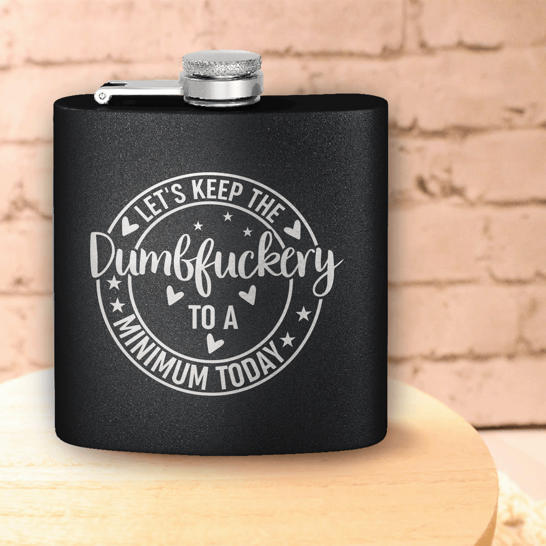 Engraved Dumbfuckery Hip Flask