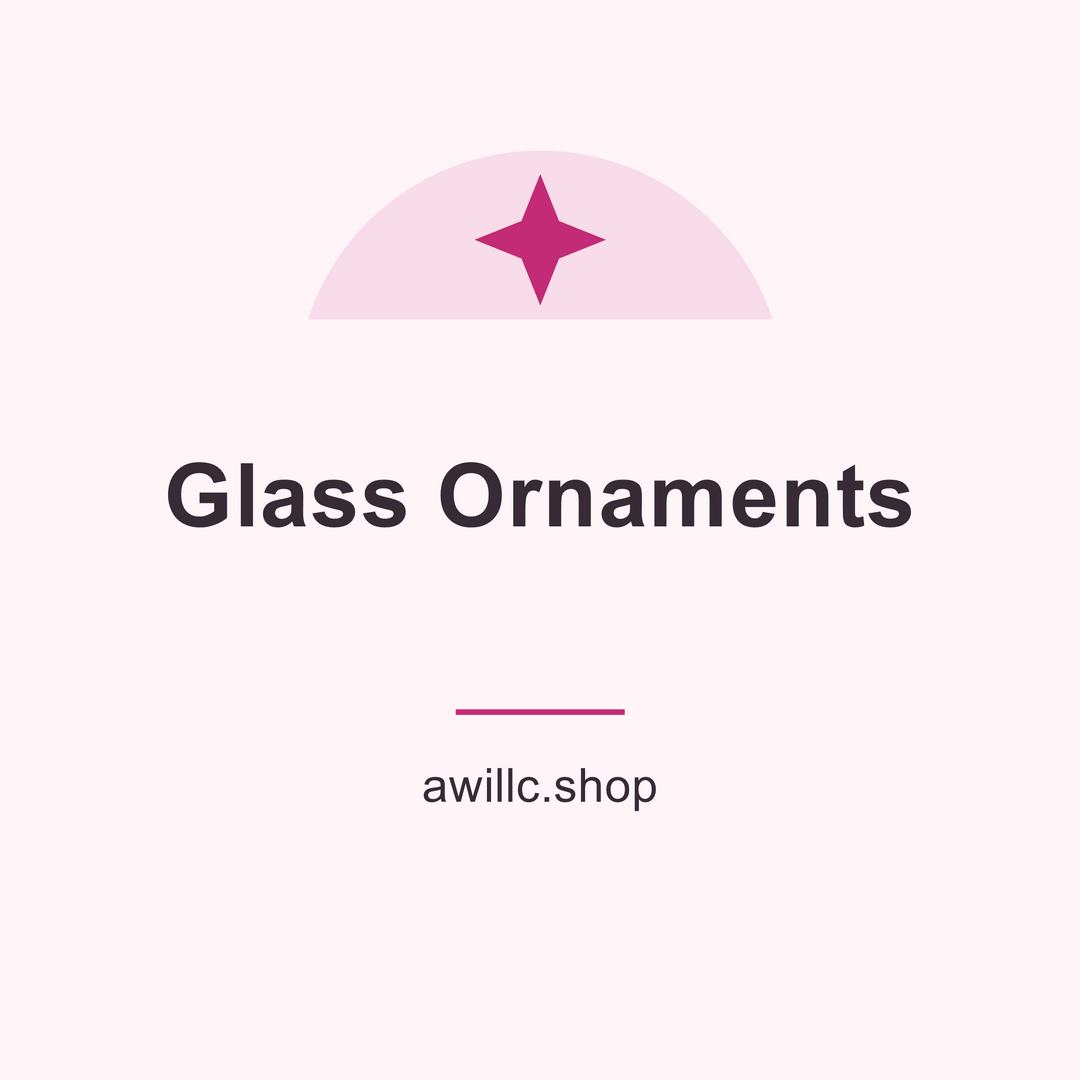 Glass Ornaments collection cover with dark lettering on a pale pink background.