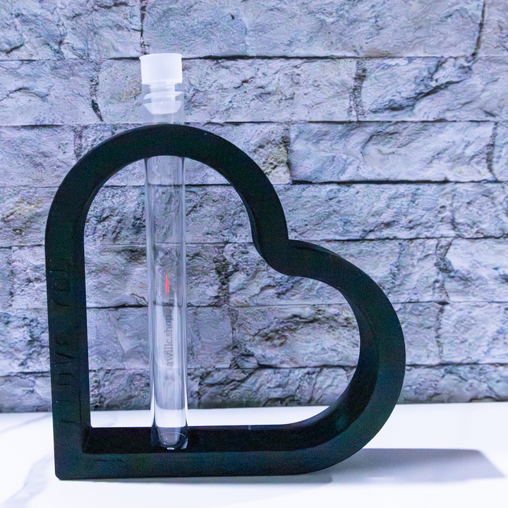3D Heart Vase Black-awillc.shop
