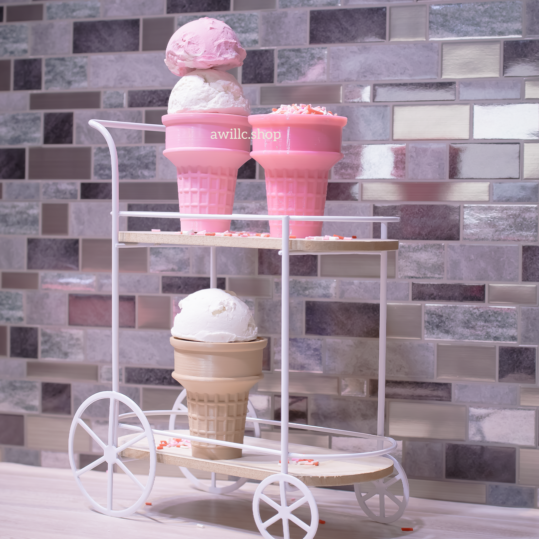 3D Printed Realistic Cream Cones Cart-awillc.shop