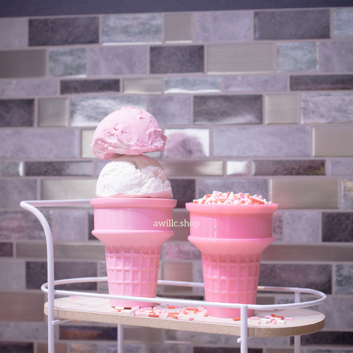 3D Printed Realist  Ice Cream Cones Pink-awillc.shop