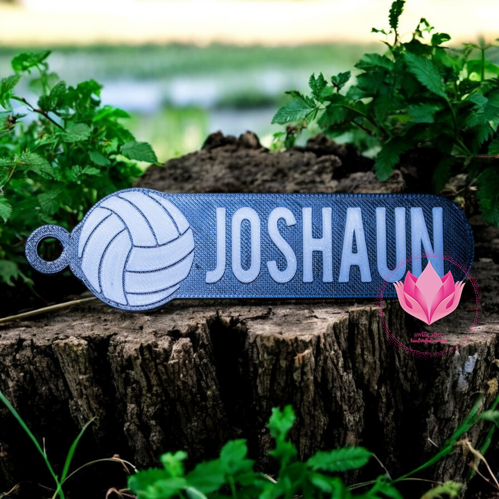 3D Volleyball Personalized Keychain