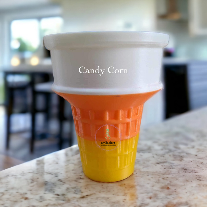 3D Printed Ice Cream Cones Candy Corn -awillc.shop