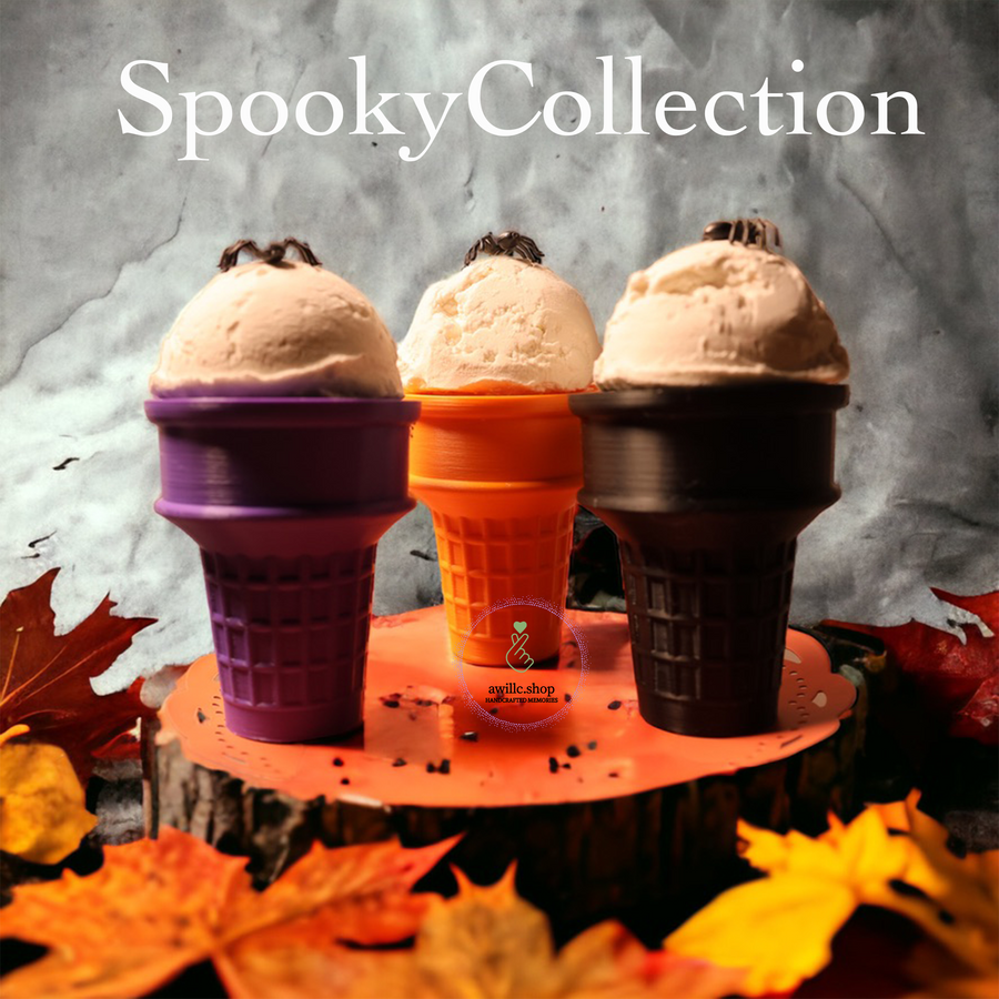 3D Printed Ice Cream Cones Spooky -awillc.shop
