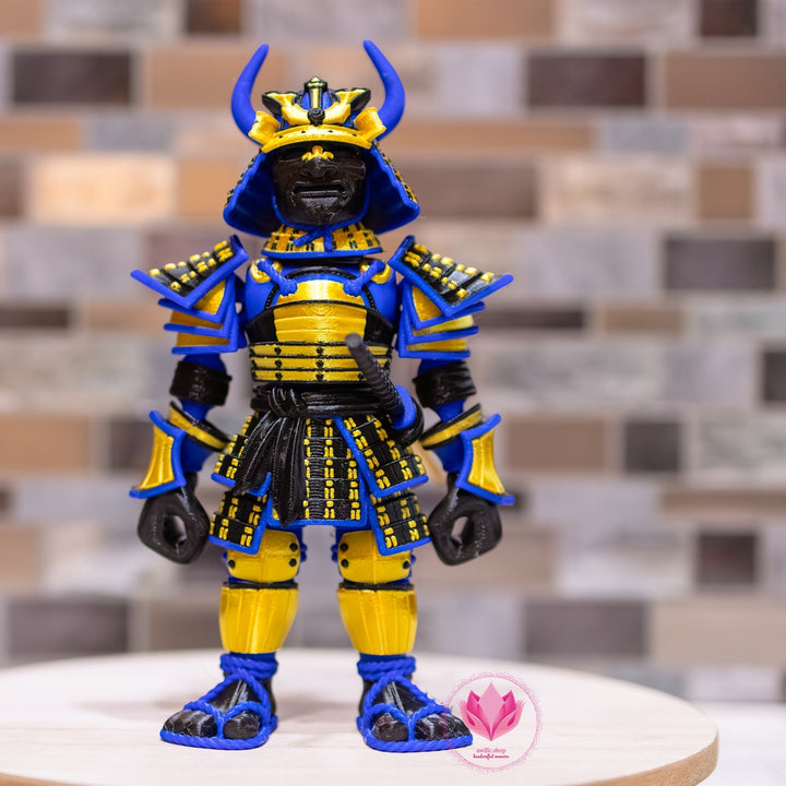 3D Printed Samurai Gold & Blue -awillc.shop