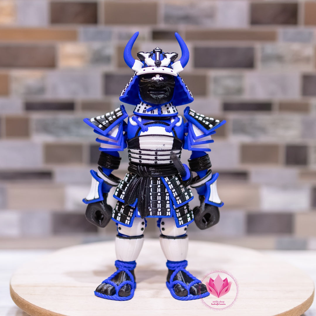 3D Printed Samurai Blue & White -awillc.shop