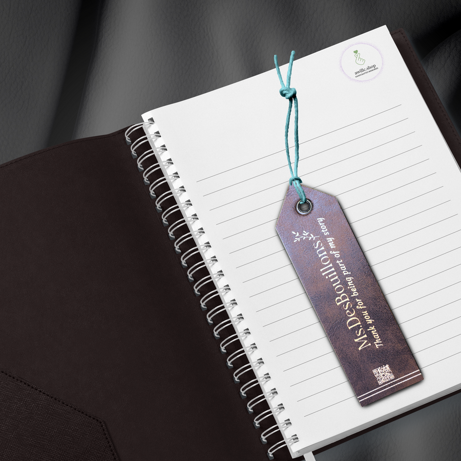 Engraved Leatherette Bookmark -awillc.shop