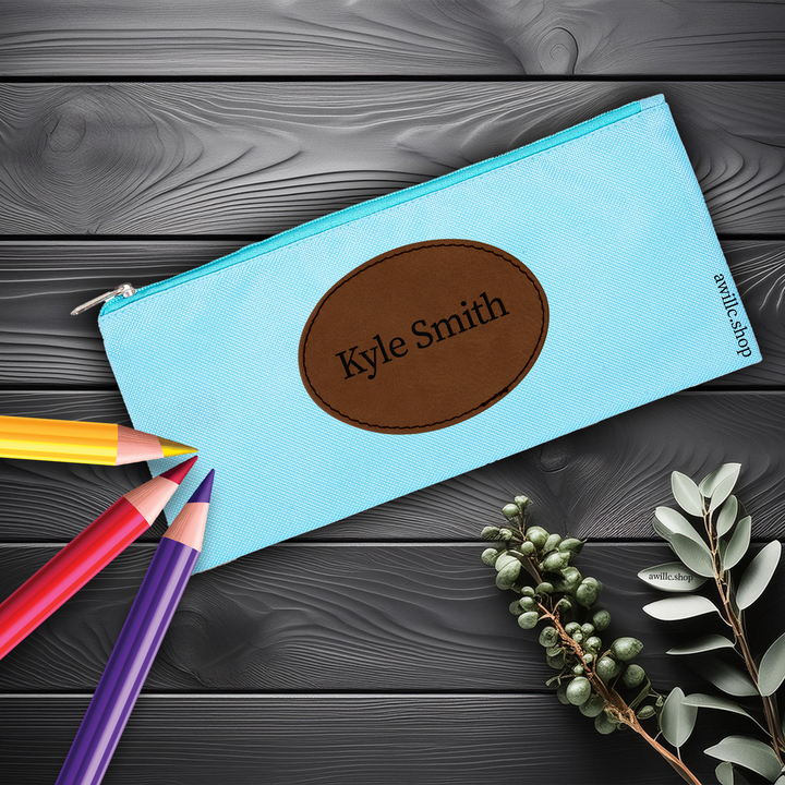 Engraved patch pencil case LightBlue-awillc.shop