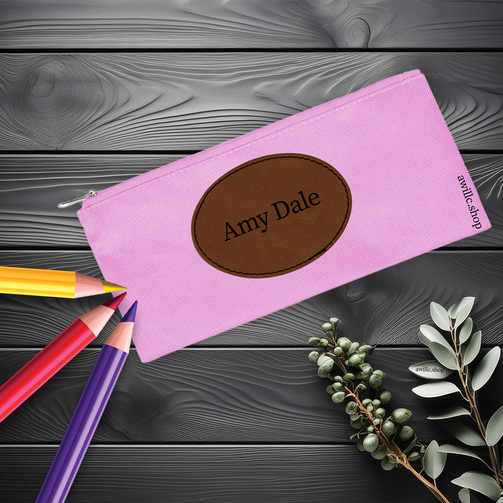 Engraved patch pencil case Pink-awillc.shop