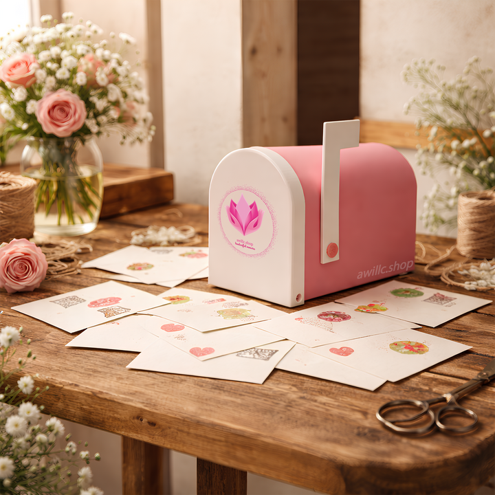 Valentine’s Day kids mailbox home decor made with 3D printing perfect for seasonal decorating shelves tiered trays and cozy home displays.