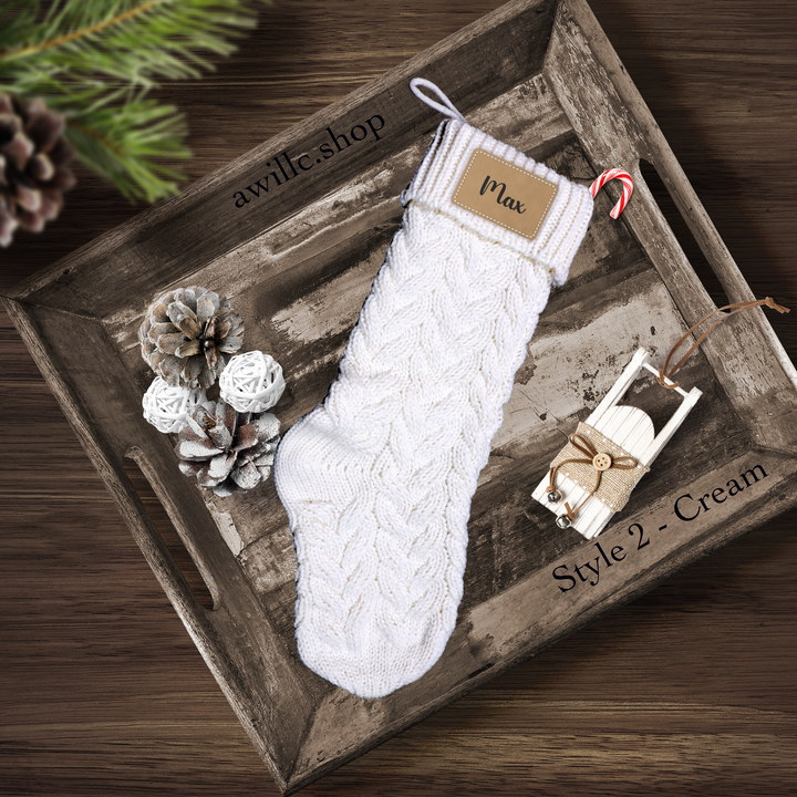 Personalized Knitted Stocking Style2 Cream-awillc.shop