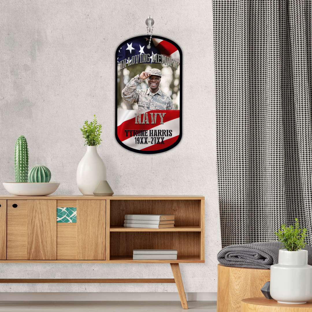 Printed In Loving Memory Military Soldiers Tag Wall Art
