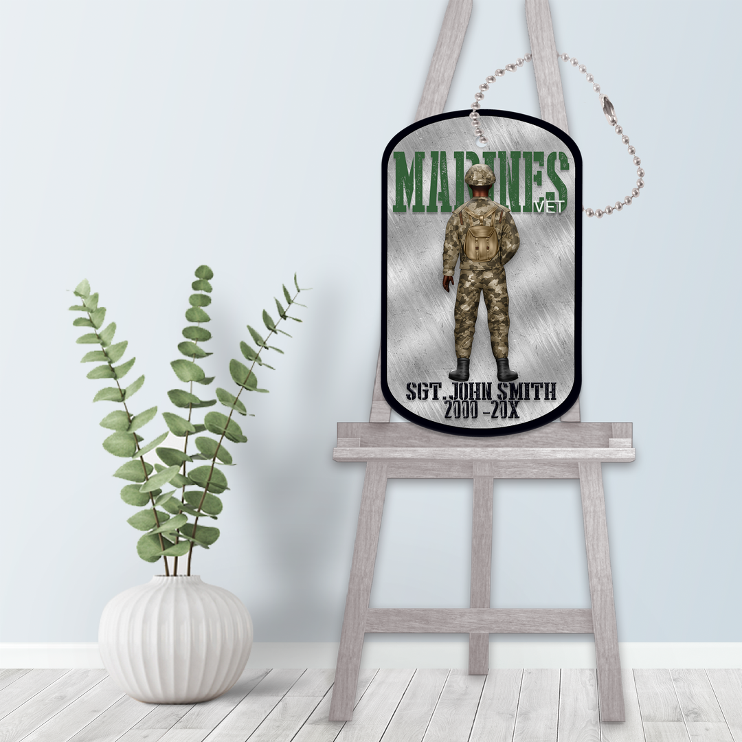 Printed Vet Military Soldiers Tag Wall Art