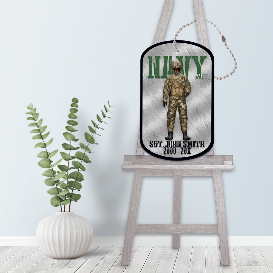 Printed Vet Military Soldiers Tag Wall Art