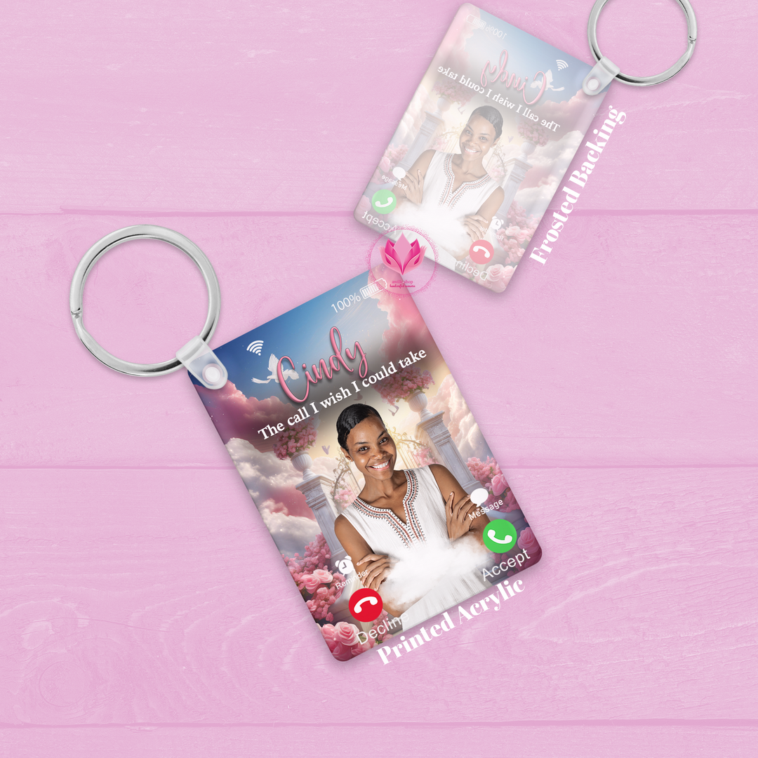 Printed Photo Acrylic Memorial Keychains Pink-awillc.shop