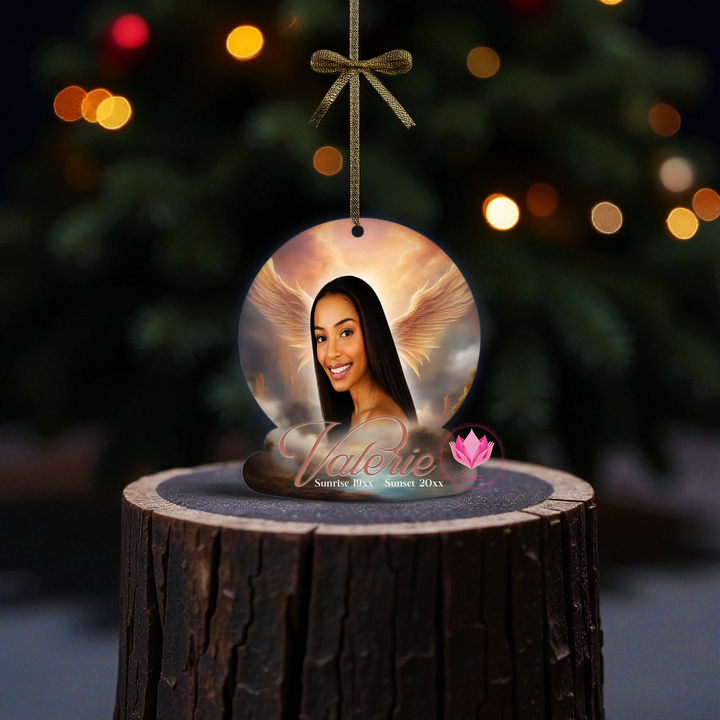 Custom Memorial Ornament Personalized Photo Keepsake In Loving Memory Gift Wings