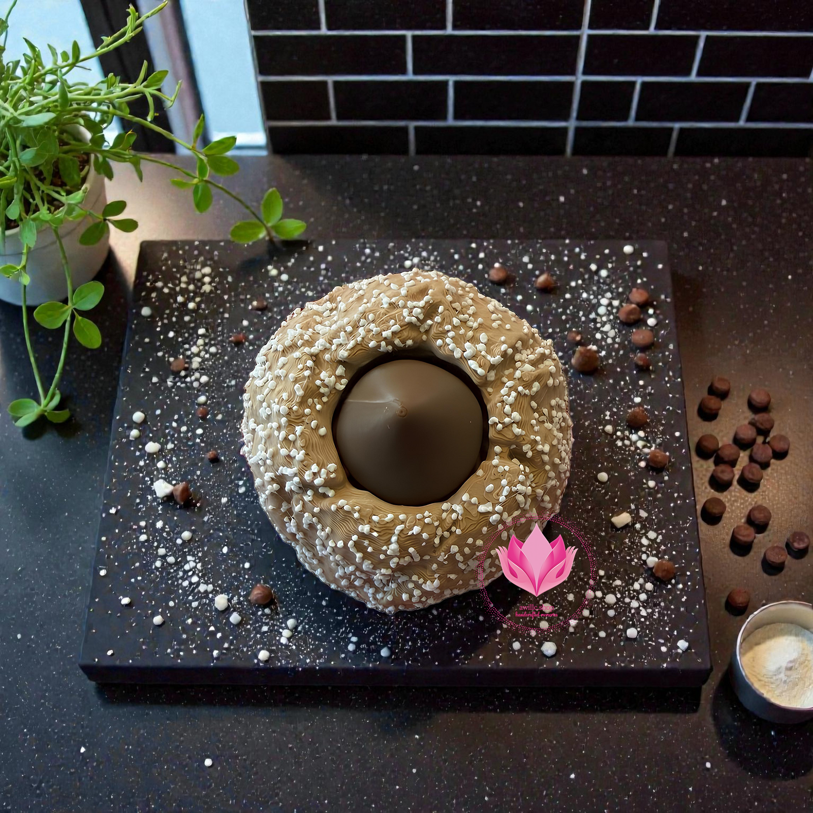 Textured sugar chip cookie clicker showing sugar crystal style surface and center chocolate chip fidget sensory