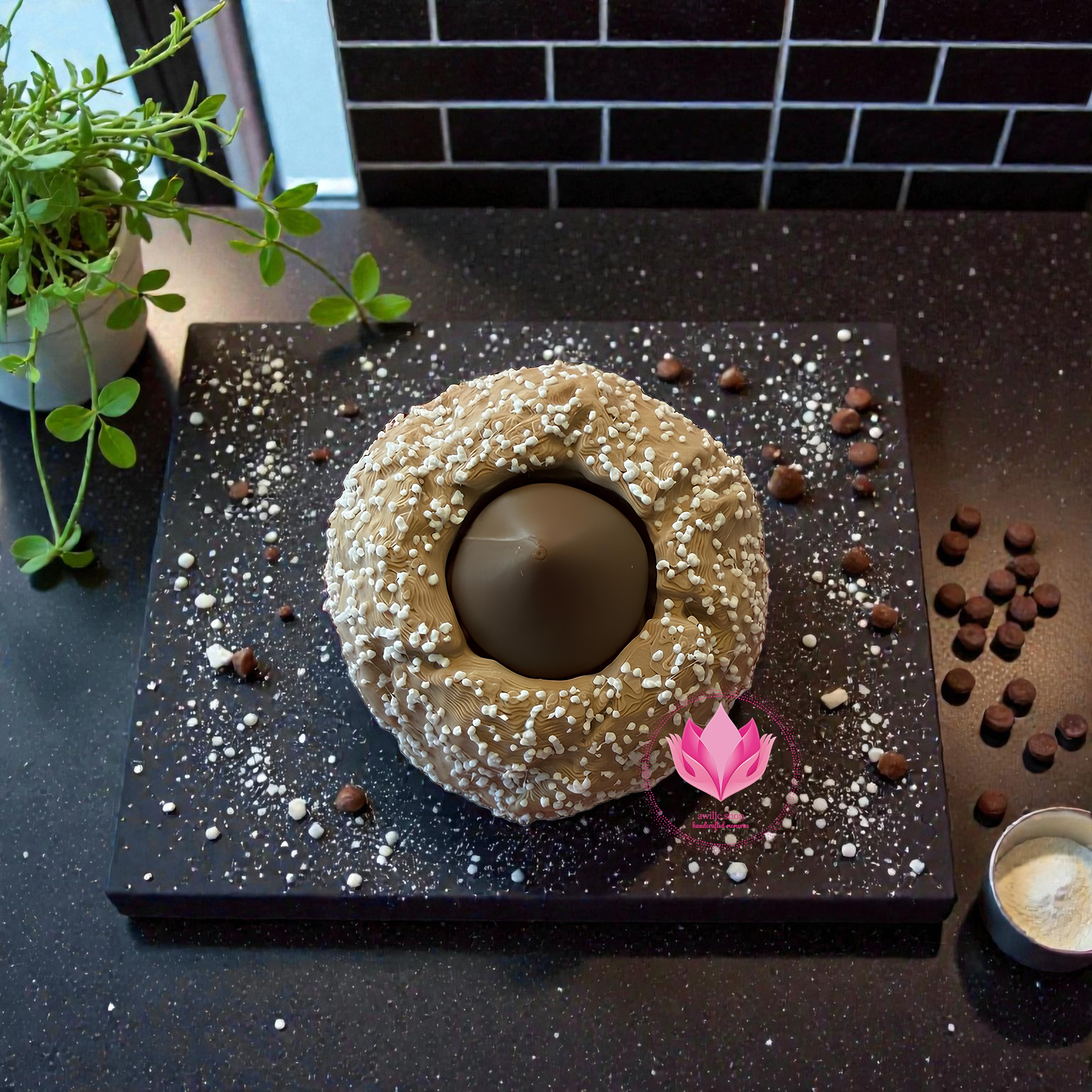 Textured sugar chip cookie clicker showing sugar crystal style surface and center chocolate chip fidget sensory